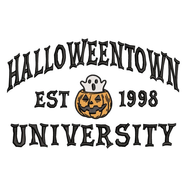 HalloweenTown University borduurontwerp, Vintage Halloween University bestand, Halloween borduurontwerp, Spooky Borduurwerk digitaal bestand