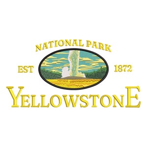 Yellowstone national park embroidery design, USA state location file, machine embroidery file, Pes, Dst, Jef, Hus, Sew, Exp, Xxx, Vp3, Dgt