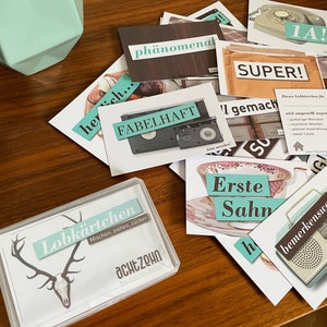 Jeu de cartes de félicitations – 24 cartes pour la motivation des employés | Cadeau pour collègues, bureau, RH, coaching, équipe, atelier, format carte de visite