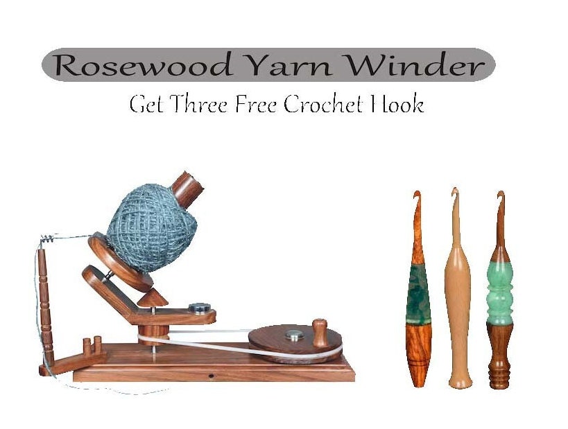 Large wooden yarn ball winder for heavy duty, Rosewood & beech