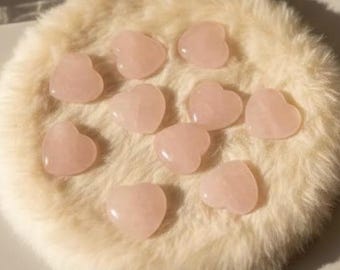 Rose quartz mini hearts 2 cm – single piece or set of 3 | small gemstone hearts for love, self-love & harmony