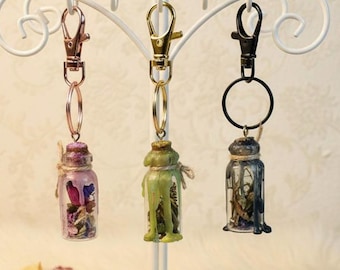 Spelljar Pendant Protection Love Prosperity Intention Glass Vial Ritual Amulet with Herbs Crystals and Wax Seal