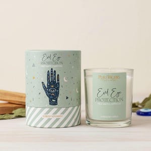 Duftkerze – Böser Blick Schutz I Palo Santo und Patchouli I Schutzkerze für Rituale und Meditation