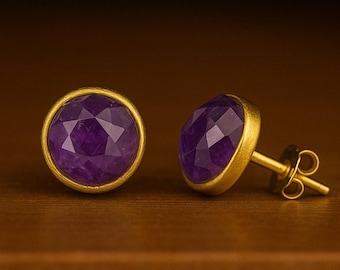 Amethyst earrings 925 silver or gold