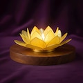 Lotus candle holder made of capiz shell, yellow, handmade decorative bowl for tea lights, chakra symbol, light energy, magic time