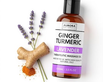 Turmeric Ginger Massage Oil for Muscles & Joints, Natural Neuropathy Relief, Soothing Herbal Massage Oil, 100ml