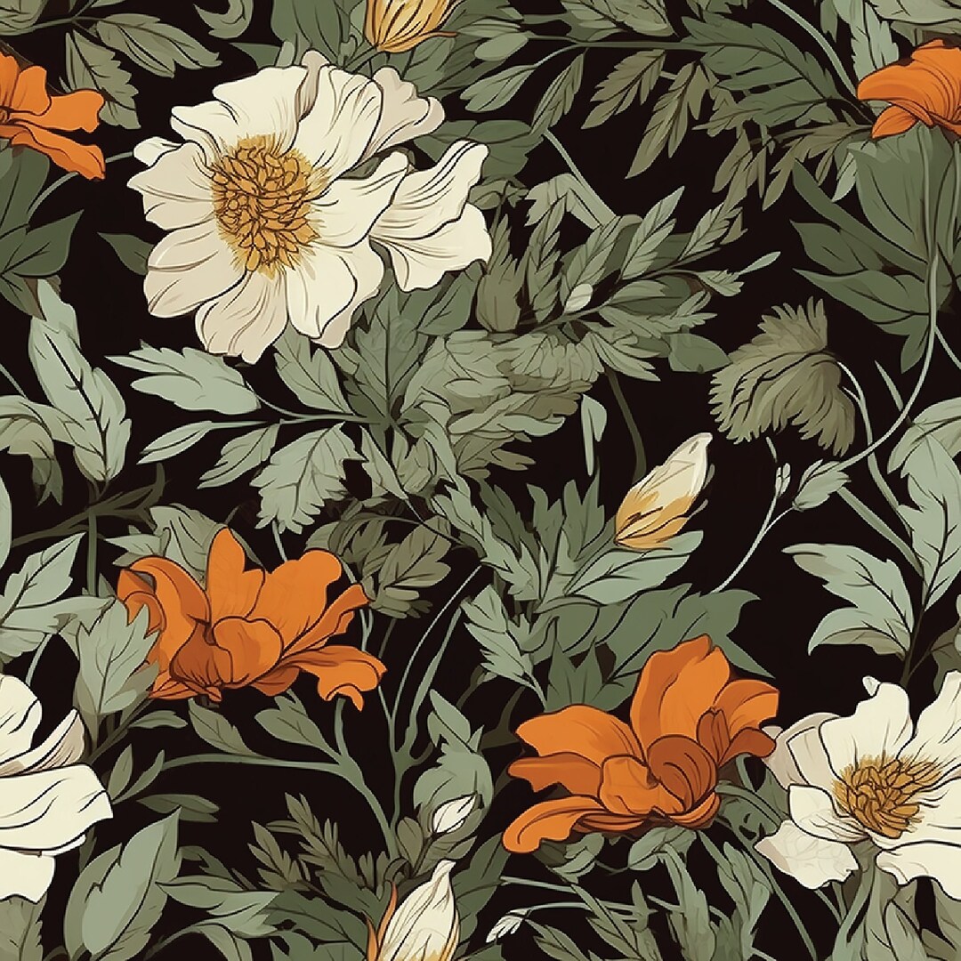 Floral Harmony Blossom Repeating Pattern - Etsy