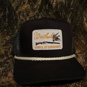 Weatherby duck hunter retro vintage rope brim trucker hat