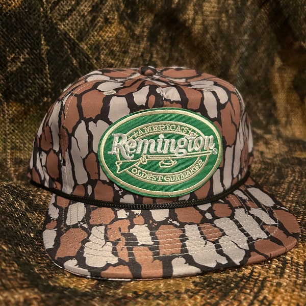 Remington retro vintage Oak Camo ropebrim SnapBack hat