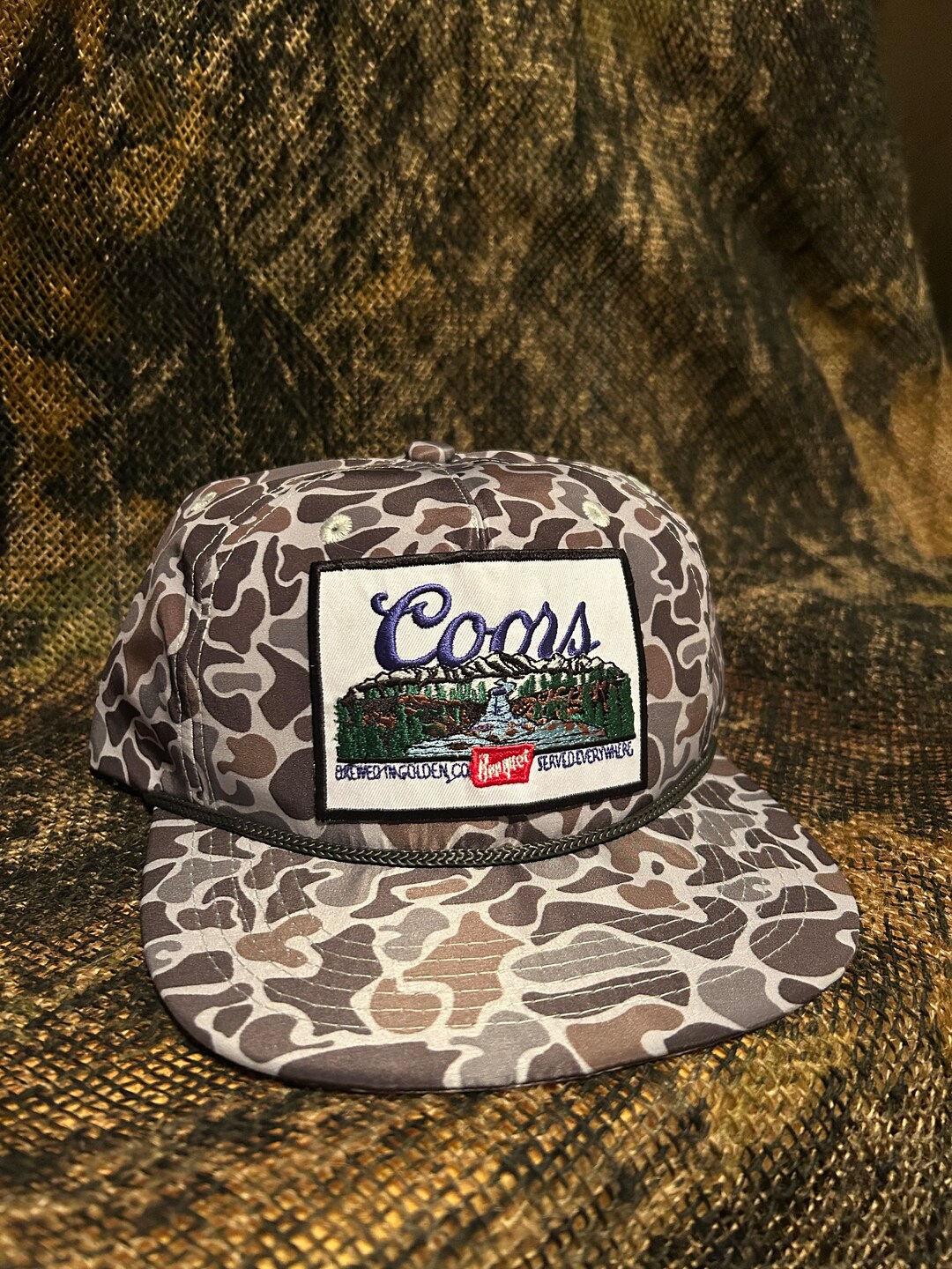 Coors Banquet Landscape Vintage Retro Smokeshow Camo Snapback Hat Etsy