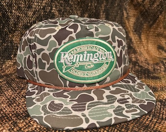 Remington hunting patch on a jungle Retro Vintage camouflage rope-brim snapback hat