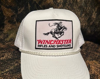 Winchester rifles and shotguns retro vintage white trucker hat