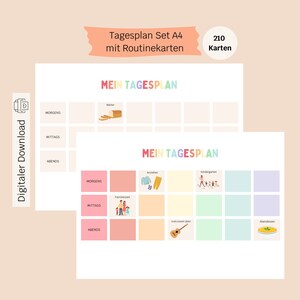 Tagesplan Kinder | Montessori | Tagesplaner | Routinekarten | Wochenplan Kindergartenkind A4 | Zum Ausdrucken | PDF | Digital | Wochenplaner