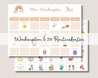 Weekly schedule children | Montessori | daily schedule | Routine Cards | Weekly planner kindergarten child A4 | Daily Routine | To print | Digital