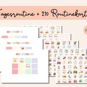 Tagesroutine Kinder | Montessori | Tagesplaner | Wochenplaner Kindergartenkind A4 | Zum Ausdrucken | PDF | Digital | Wochenplan Tagesablauf