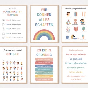 Klassenzimmer Deko | Geschenk für Lehrer | Kinderzimmer | Bundle Set | PDF | Einschulung | Schulanfang | Affirmationen Schule | Wall Art