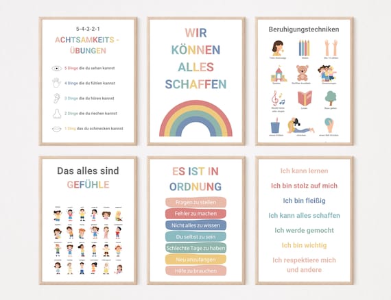 Klassenzimmer Deko | Geschenk für Lehrer | Kinderzimmer | Bundle Set | PDF | Einschulung | Schulanfang | Affirmationen Schule | Wall Art