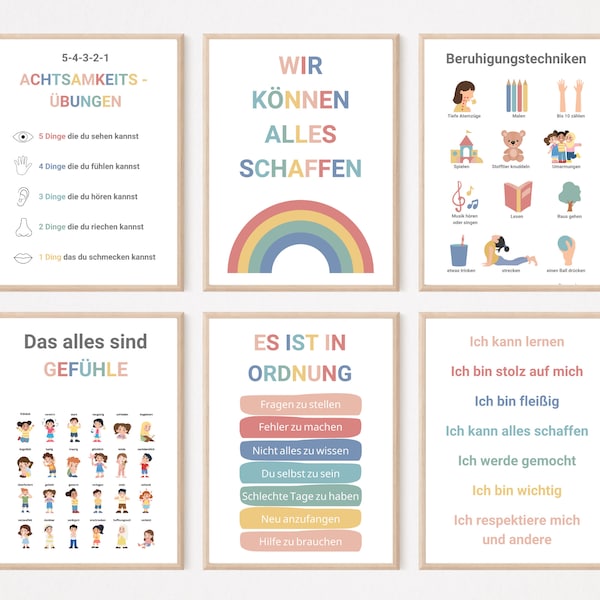 Klassenzimmer Deko | Geschenk für Lehrer | Kinderzimmer | Bundle Set | PDF | Einschulung | Schulanfang | Affirmationen Schule | Wall Art