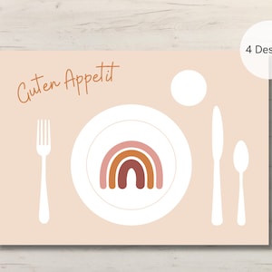 Placemat Children | Placemat Montessori | Placemat | rainbow | Nursery & Crèche | Toddler | set the table | To print | PDF