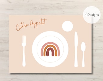 Placemat Children | Placemat Montessori | Placemat | rainbow | Nursery & Crèche | Toddler | set the table | To print | PDF