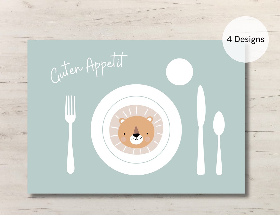 Placemat Children Placemat Montessori Placemat Lion Nursery & Crèche Toddler Set the Table to