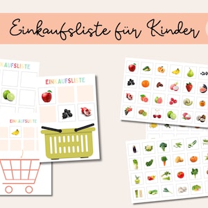 Liste de courses pour enfants | Montessori | apprendre à magasiner | Nourriture | PDF | A imprimer | liste de courses | plan de routine | Tout-petit | Jeux