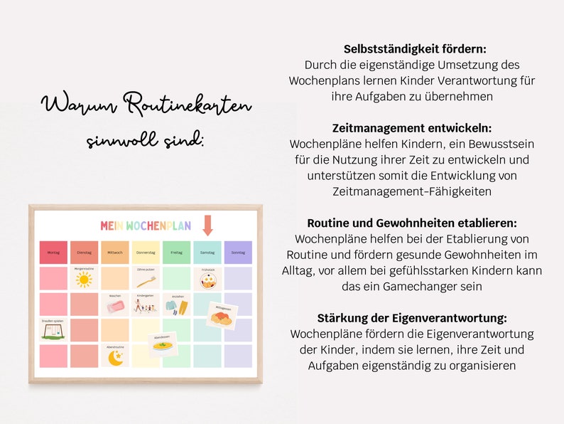 Rutinkort, veckoplanerare för barn | Montessori | Daglig rutin | Veckoplanerare A4 + A3 | Utskrivbar | PDF | Digital | Bildkort med autism bild 4
