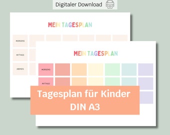Barnens dagsplanerare A3 | Montessori | Dagsplanerare | Veckoplanerare | Utskrivbar | PDF | Digital | Veckoplanerare | Förskolebarn | Skolbarn