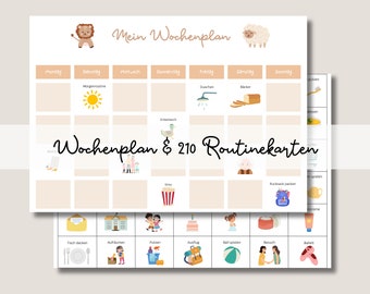Weekly schedule children | Montessori | daily schedule | Routine Cards | Weekly planner kindergarten child A4 | Daily Routine | To print | Digital