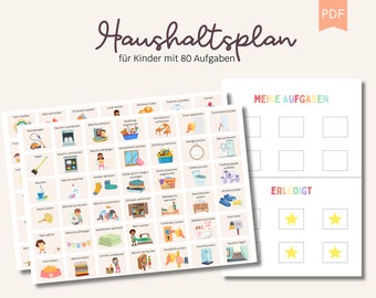 Budget Children | Montessori | Task Schedule | Weekly planner A4 + A3 | To print | PDF | Digital | Budget planner for children