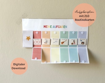 Task Schedule Children | Montessori | Morning Routine | Daily Planner | Routine Cards | Weekly schedule | To print | PDF | Digital | weekly planner