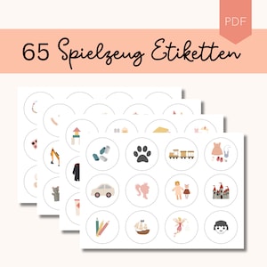 Spielzeug Etiketten Kinder | Montessori | Aufbewahrung Spielzeug Organisation Kinderzimmer | Kindergarten | Trofast | Ikea Hängig | Download