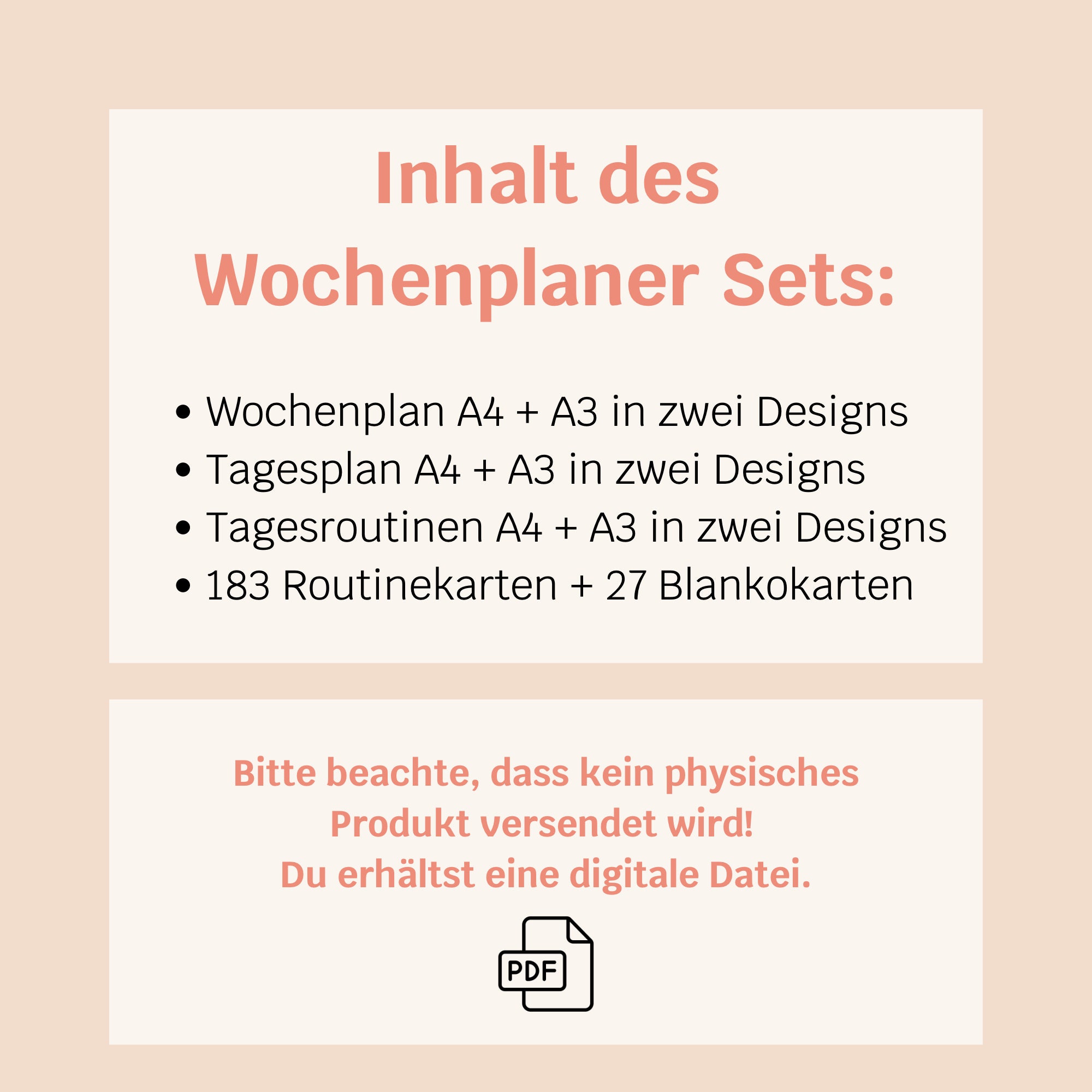 Wochenplan Kinder A3 + A4 | Montessori | Tagesablauf | Routinekarten