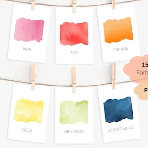 Flashcard a colori | Montessori | Flashcard | Impara i colori | Schede flash | Per stampare | Colori dell'arcobaleno | scuola materna | Bambino | PDF