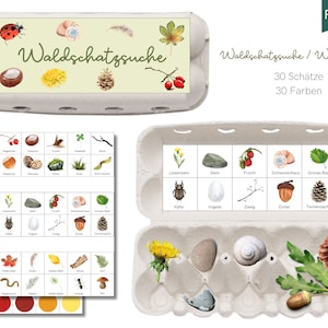 Forest Treasure Hunt Children | forest bingo | Montessori | Children&#39;s Birthday Game | Kindergarten nature group | forest kindergarten | Digital download