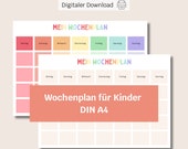 Wochenplan Kinder | Montessori | Tagesplan | Wochenplaner Kindergartenkind A4 | Zum Ausdrucken | PDF | Digital