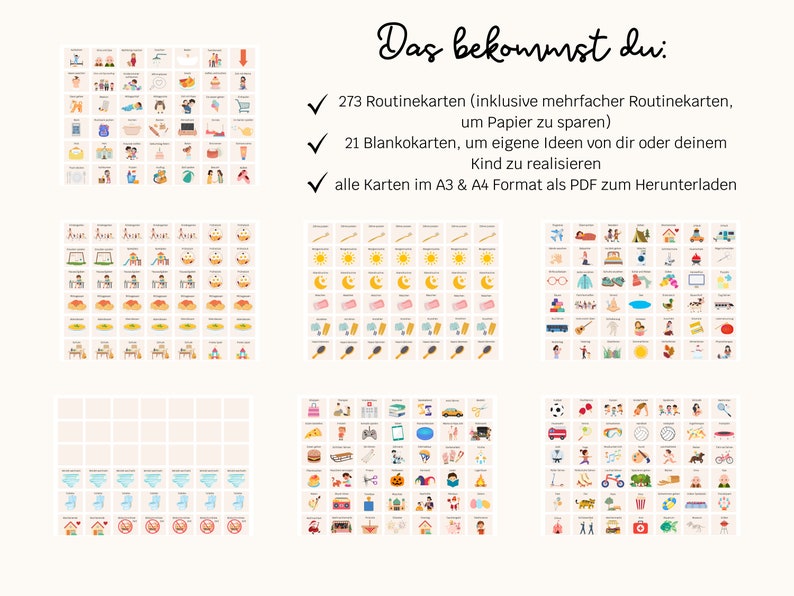 Routinekarten Wochenplan Kinder Montessori Tagesablauf Wochenplaner A4 A3 Zum Ausdrucken PDF Digital Autismus Bildkarten Bild 2