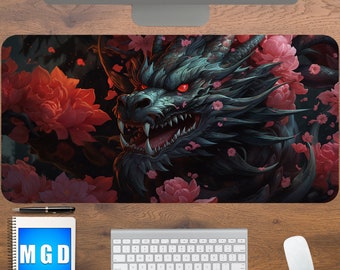 ドラゴンデスクマット ダークファンタジー マウスパッド 大型デスク