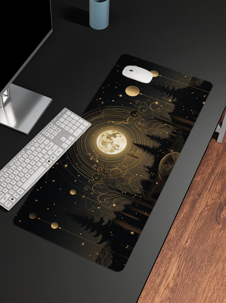 3D Moon City 072 Desk Mat
