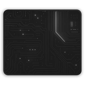 Black Tech Circuit Board Desk Mat, Futuristic Wireframe Desk Pad ...