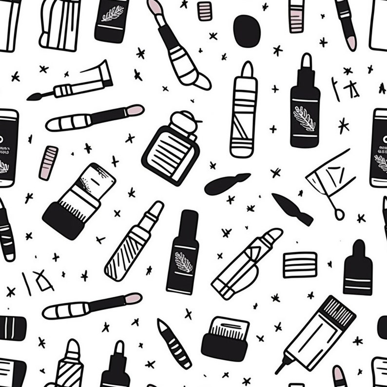 Cute Makeup Seamless Pattern Etsy