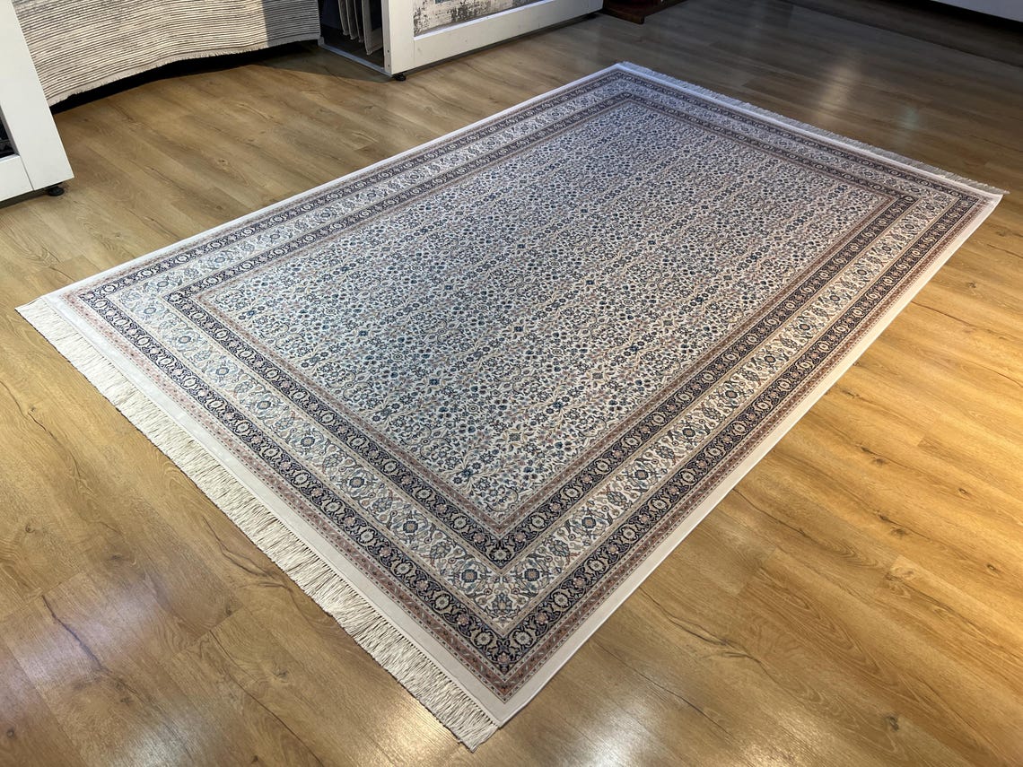Cfm Rugs Ivory Turkish Style Silk Rug, Luxury Floral Patttern Area Rug - Etsy