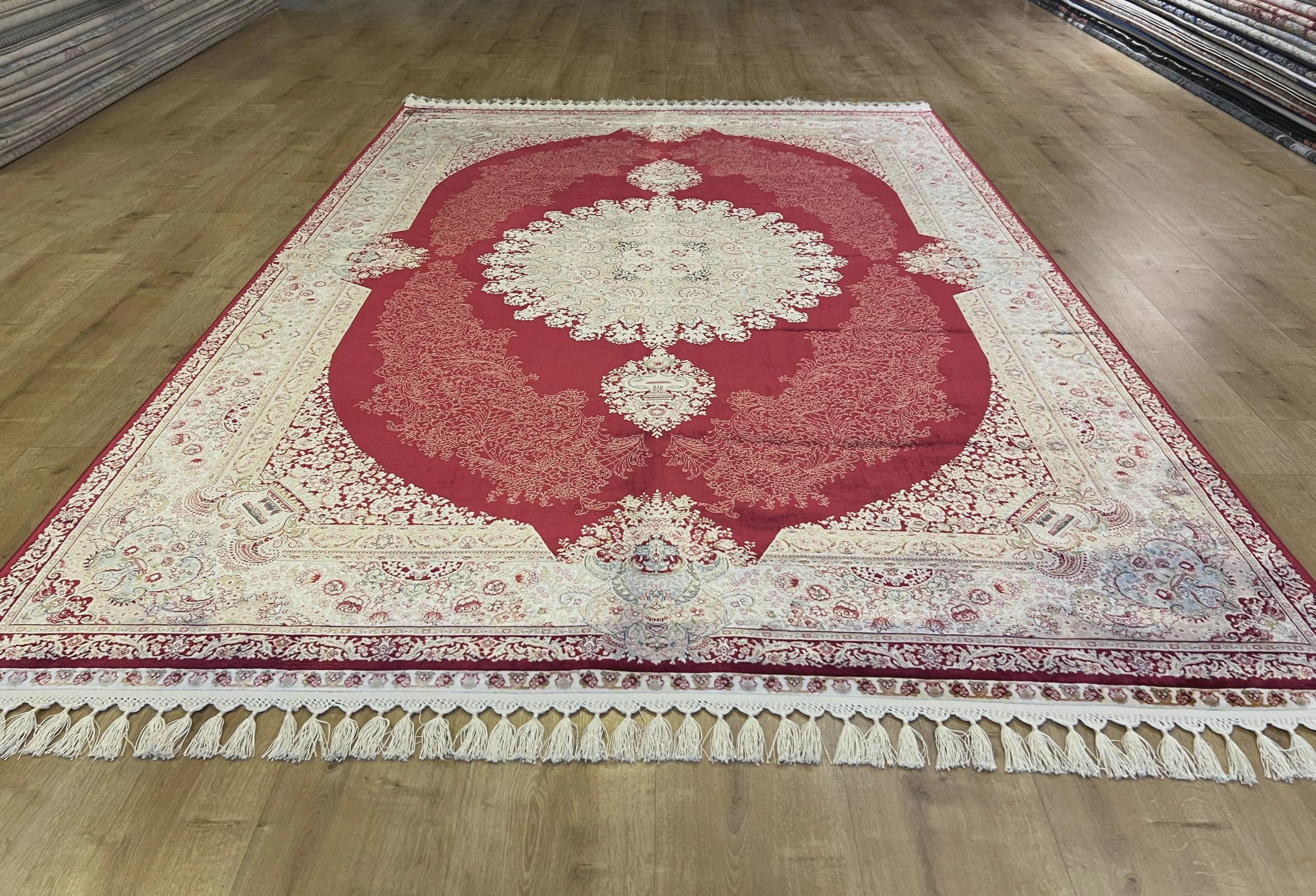 5x8 Ft Red Bamboo Silk Rug, Gold Medallion Traditional Area Rug - Etsy