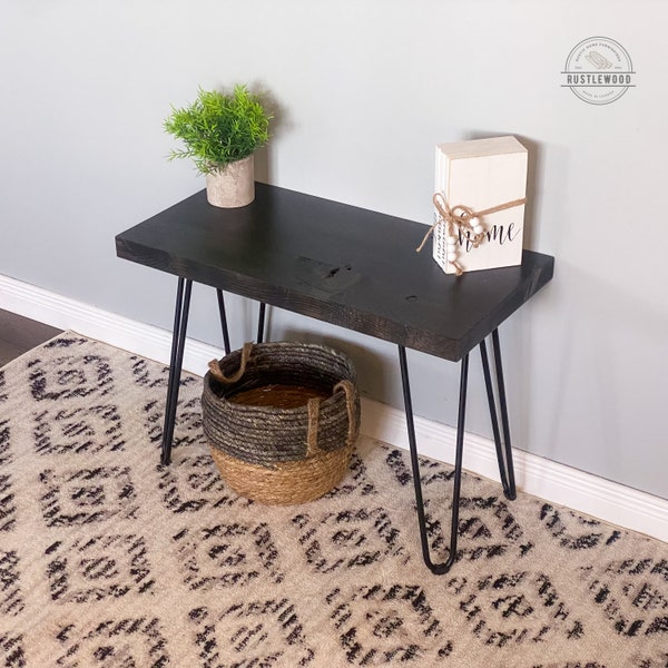 Hairpin Leg Bench | Entryway and Mudroom Furniture | Entryway Bench, Wood Shoe Rack, Garden Bench, Plant Stand, Tv Stand, Coffee Table