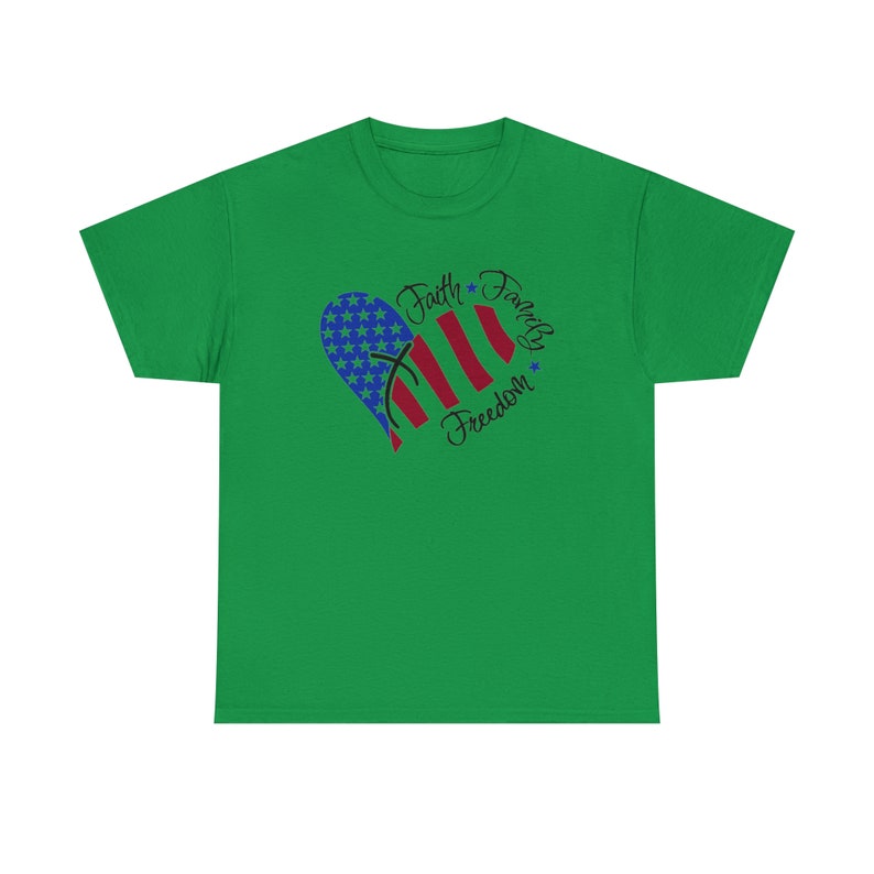Camiseta Faith Family And Freedom / Camiseta unisex de algodón pesado / Camiseta de EE. UU. / Camiseta del 4 de julio imagen 7