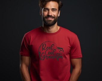 Reel Cooler Opa Tee | Unisex Schwere Baumwolle T-Shirt | Opa Geschenk | Ree Cooles T-Shirt für Opas | Opa Geschenk | Angeln-T-Shirt für Großvater