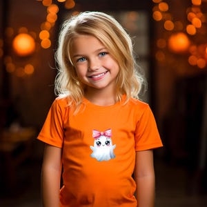 Maglietta con fantasmino per bambine / Maglietta con fantasmino per bambini / Abbigliamento autunnale carino / Top per ragazzi / Maglietta autunnale per bambini / Magliette autunnali divertenti per bambini