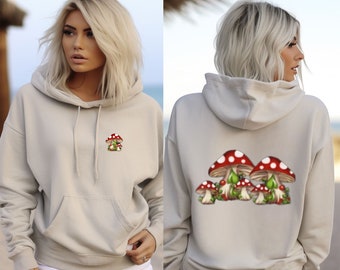 Mushroom Hooded Sweatshirt | Mushroom Hoodie | Mushroom Lovers Hoodie | Fly Agaric Mushroom Hoodie