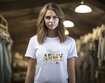 Camiseta de hermana del ejército orgullosa / Camisa de hermana del ejército / Camiseta de hermano del ejército orgulloso / Equipo de hermano del ejército