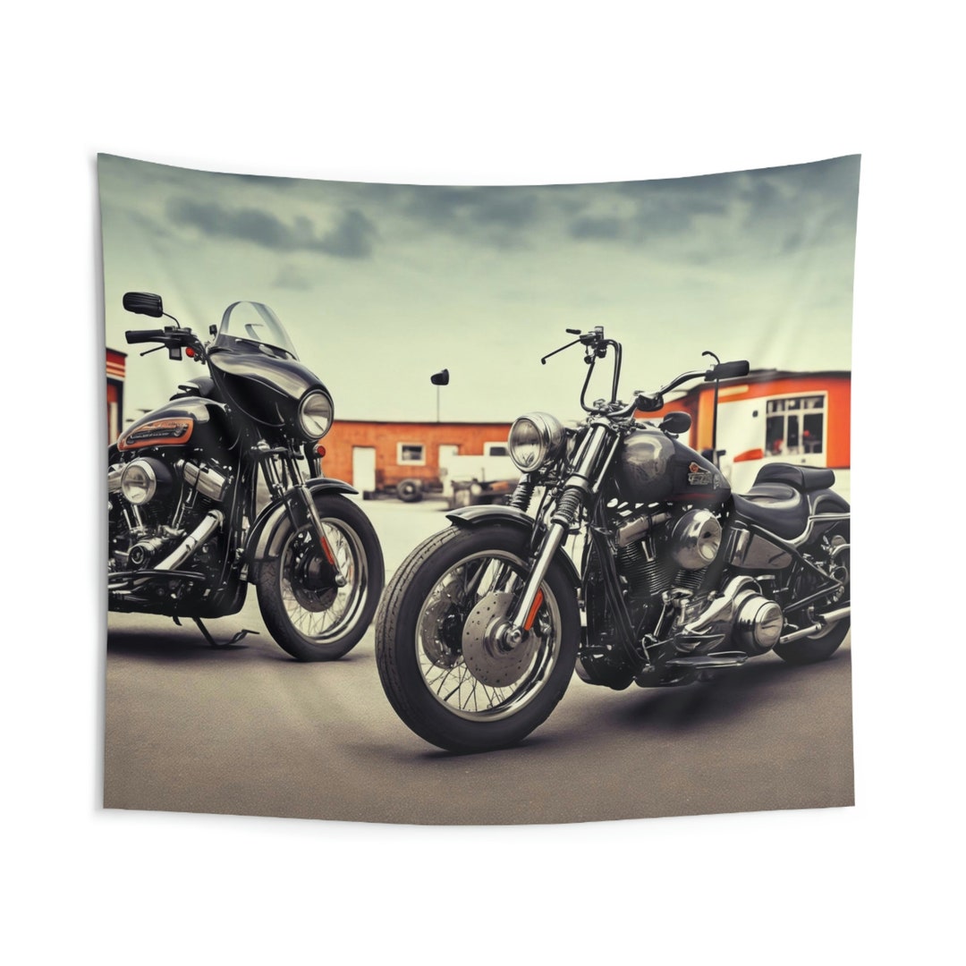 Vintage Harley Davidson Indoor Wall Tapestries Etsy